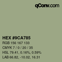 Color code: HEX #9CA785 | qconv.com
