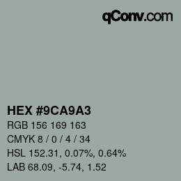 Farbcode: HEX #9CA9A3 | qconv.com