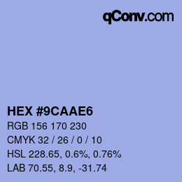 カラーコード: HEX #9CAAE6 | qconv.com