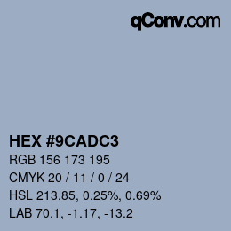 Color code: HEX #9CADC3 | qconv.com
