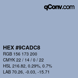 Color code: HEX #9CADC8 | qconv.com