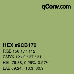 Color code: HEX #9CB170 | qconv.com