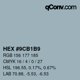 Color code: HEX #9CB1B9 | qconv.com