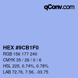 Color code: HEX #9CB1F0 | qconv.com