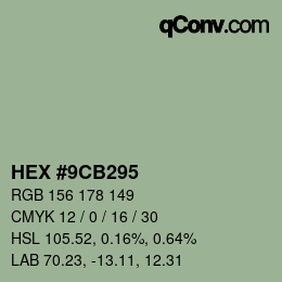 颜色代码: HEX #9CB295 | qconv.com