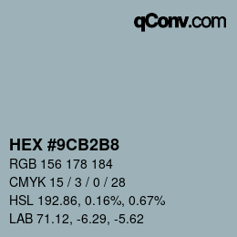 Color code: HEX #9CB2B8 | qconv.com