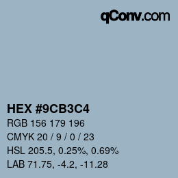 Color code: HEX #9CB3C4 | qconv.com