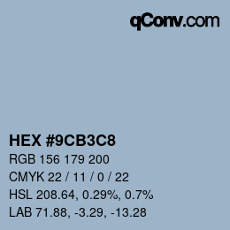 Color code: HEX #9CB3C8 | qconv.com