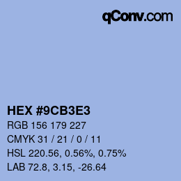 Color code: HEX #9CB3E3 | qconv.com