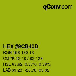 カラーコード: HEX #9CB40D | qconv.com