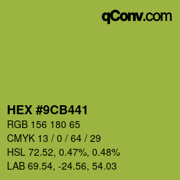 Color code: HEX #9CB441 | qconv.com