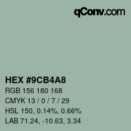 Color code: HEX #9CB4A8 | qconv.com