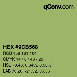 Color code: HEX #9CB568 | qconv.com