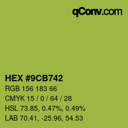 Color code: HEX #9CB742 | qconv.com