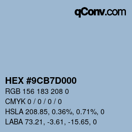 Color code: HEX #9CB7D000 | qconv.com