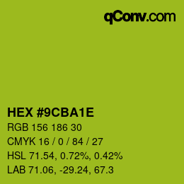 Color code: HEX #9CBA1E | qconv.com