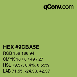 Color code: HEX #9CBA5E | qconv.com