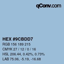Color code: HEX #9CBDD7 | qconv.com