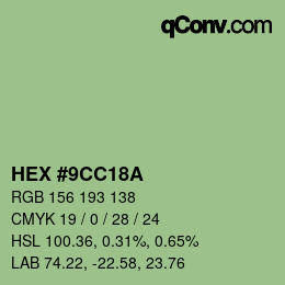 Código de color: HEX #9CC18A | qconv.com