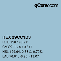 颜色代码: HEX #9CC1D3 | qconv.com