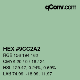 Color code: HEX #9CC2A2 | qconv.com
