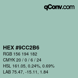Color code: HEX #9CC2B6 | qconv.com