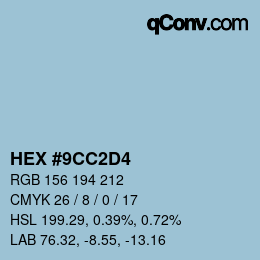 カラーコード: HEX #9CC2D4 | qconv.com