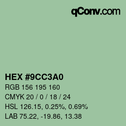 カラーコード: HEX #9CC3A0 | qconv.com