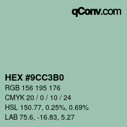 Color code: HEX #9CC3B0 | qconv.com
