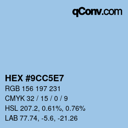 Color code: HEX #9CC5E7 | qconv.com