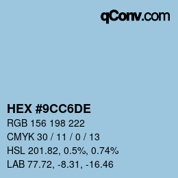 Color code: HEX #9CC6DE | qconv.com