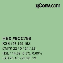 カラーコード: HEX #9CC798 | qconv.com
