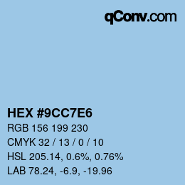 Color code: HEX #9CC7E6 | qconv.com