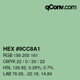 Color code: HEX #9CC8A1 | qconv.com