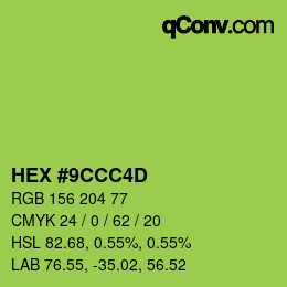 颜色代码: HEX #9CCC4D | qconv.com