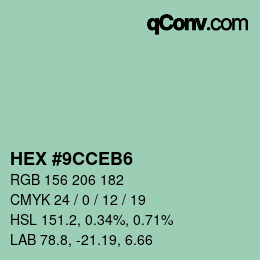 Color code: HEX #9CCEB6 | qconv.com