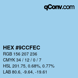 カラーコード: HEX #9CCFEC | qconv.com
