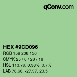 Color code: HEX #9CD096 | qconv.com