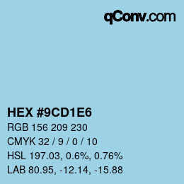 Color code: HEX #9CD1E6 | qconv.com