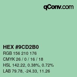 Color code: HEX #9CD2B0 | qconv.com