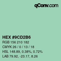 Color code: HEX #9CD2B6 | qconv.com