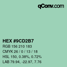 カラーコード: HEX #9CD2B7 | qconv.com