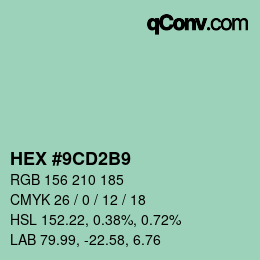 カラーコード: HEX #9CD2B9 | qconv.com