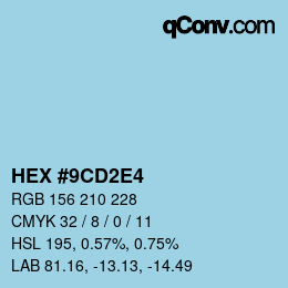 カラーコード: HEX #9CD2E4 | qconv.com