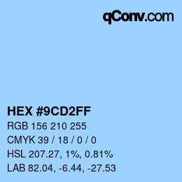 Color code: HEX #9CD2FF | qconv.com