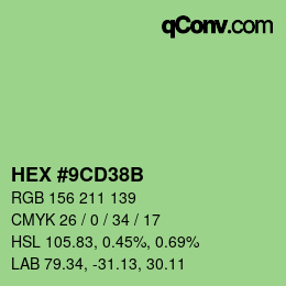 Color code: HEX #9CD38B | qconv.com