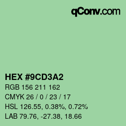 Color code: HEX #9CD3A2 | qconv.com