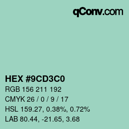 Color code: HEX #9CD3C0 | qconv.com
