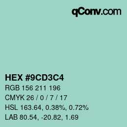 Color code: HEX #9CD3C4 | qconv.com