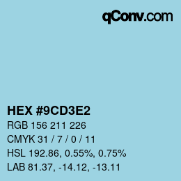 Color code: HEX #9CD3E2 | qconv.com